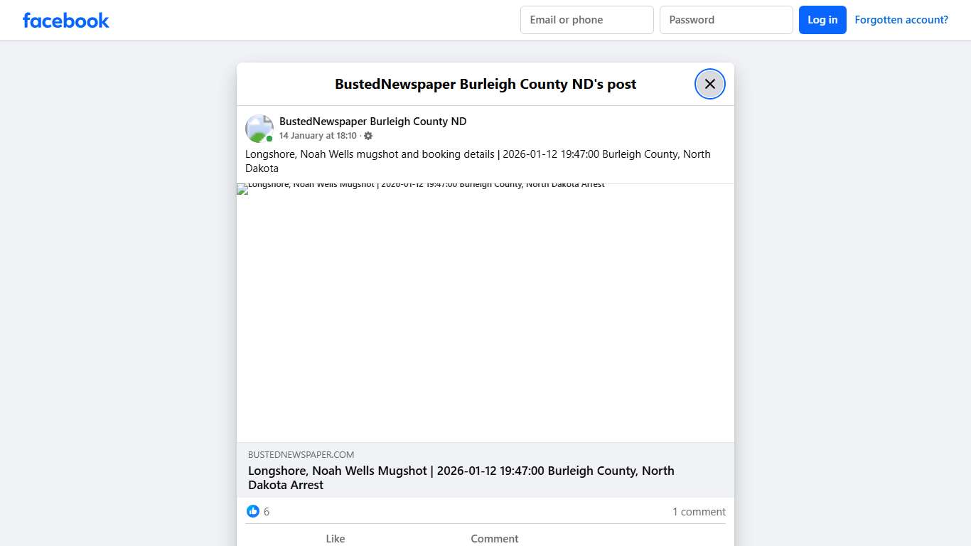 Longshore, Noah Wells... - BustedNewspaper Burleigh County ND Facebook